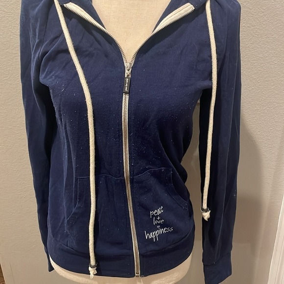 Love Life Navy Blue Zip up Hoodie Size Medium - Picture 5 of 12
